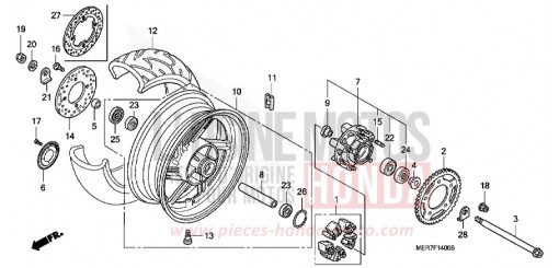 ROUE ARRIERE CBF600N8 de 2008